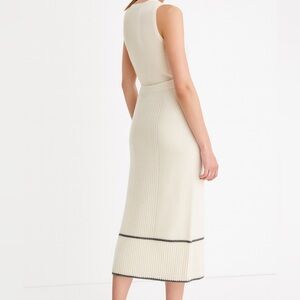 Erez | Rare Angora Lambswool Cream Ribbed Knit Midi Skirt Size M